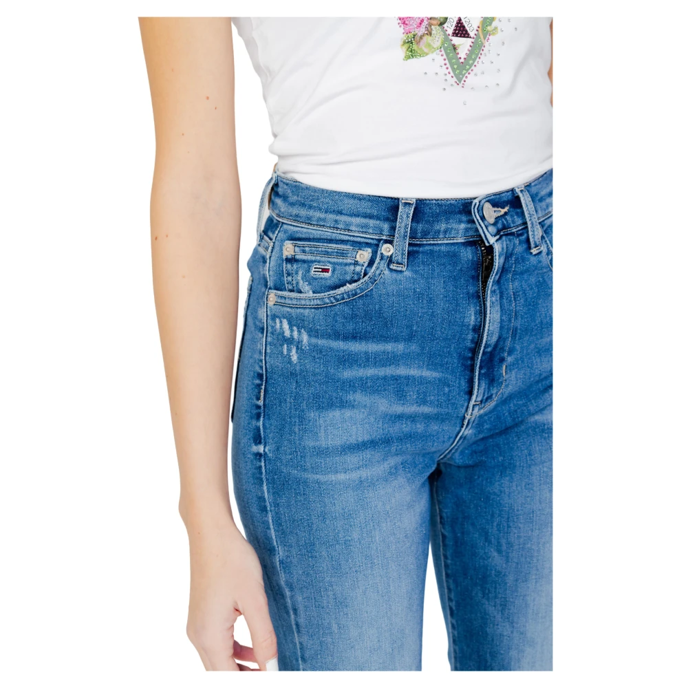 Tommy Jeans Hoge Taille Flare Jeans Blauw Effen Blue Dames