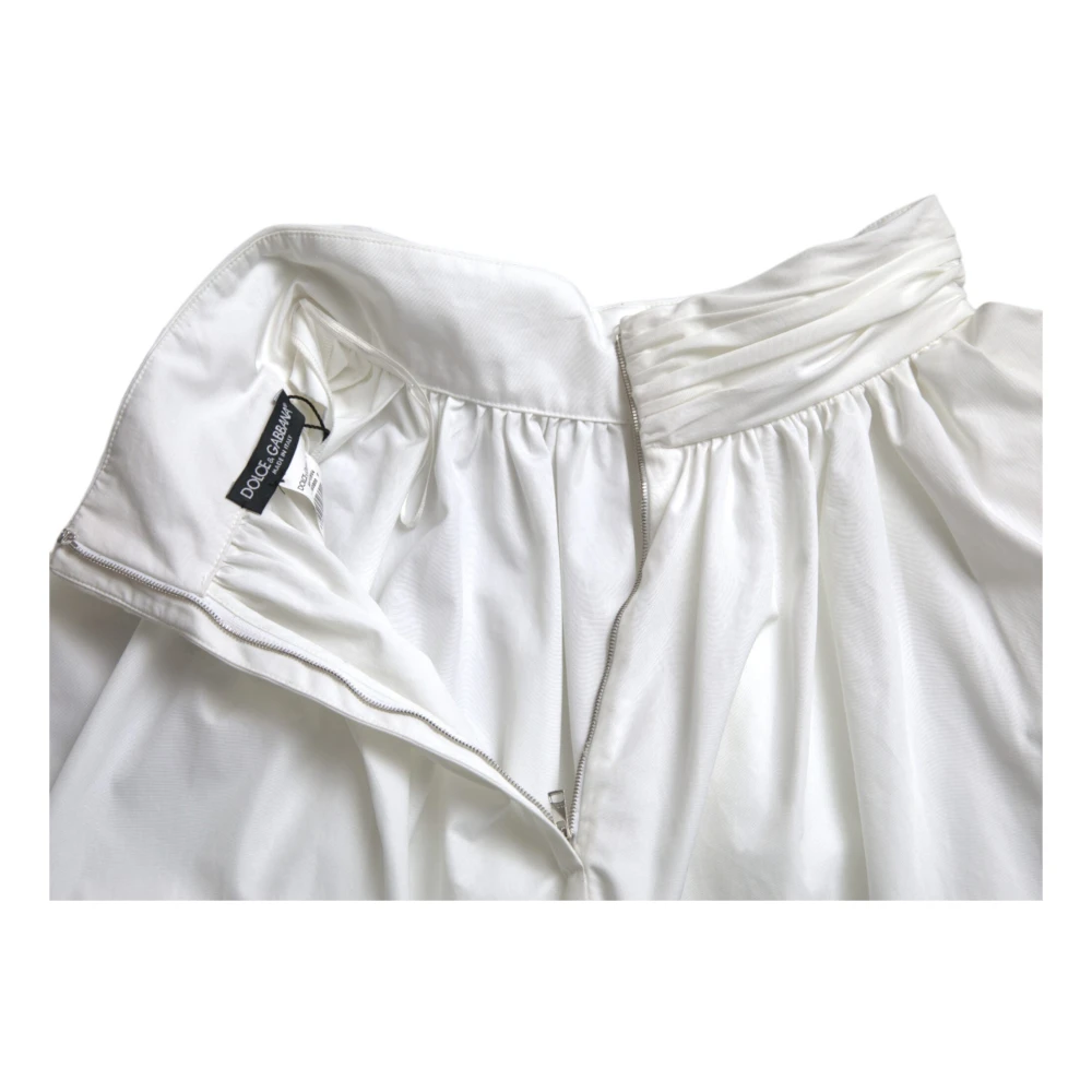 Dolce & Gabbana Elegante Maxi Rok met Hoge Taille White Dames
