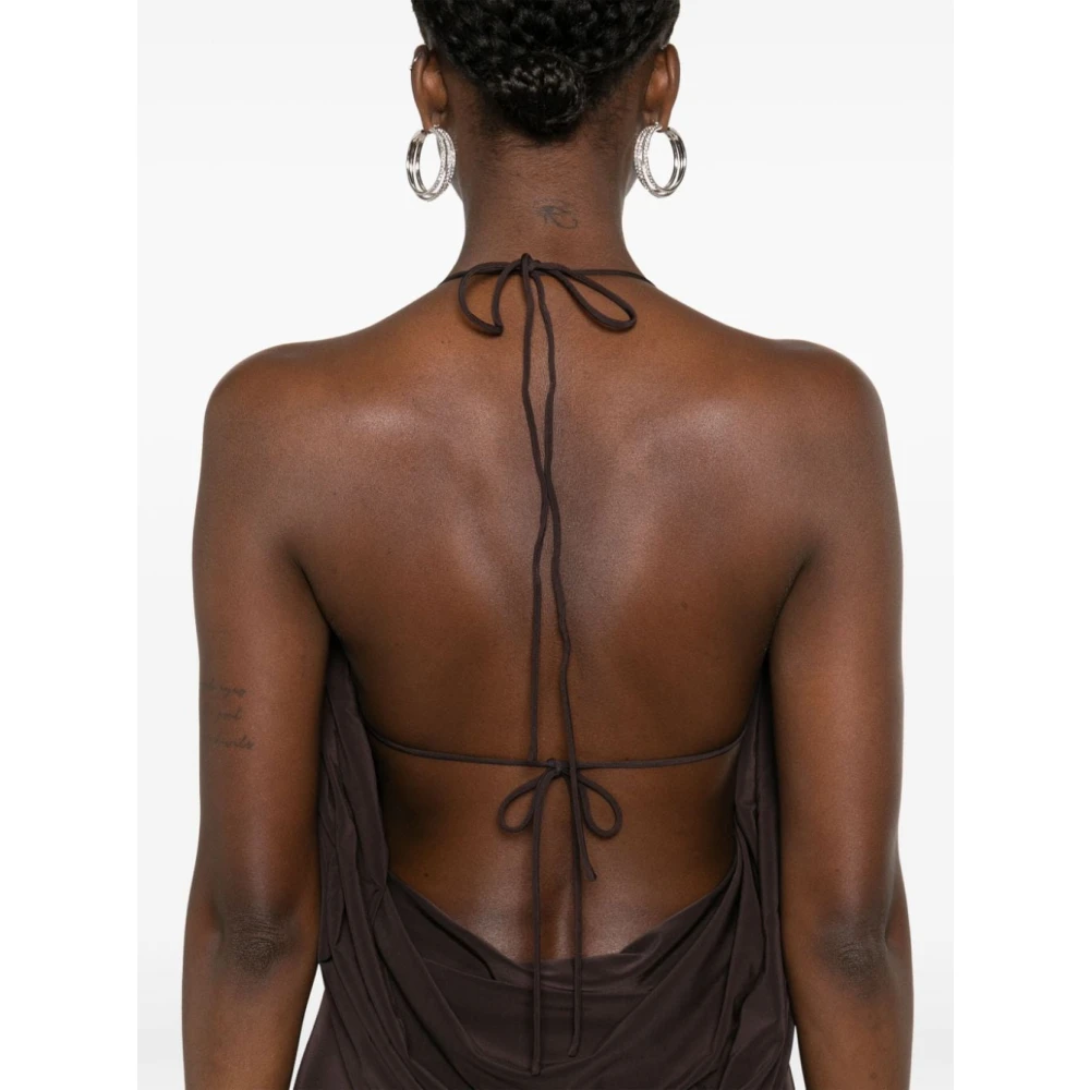 Magda Butrym Bruine Midi Jurk met Bloemendetail Brown Dames