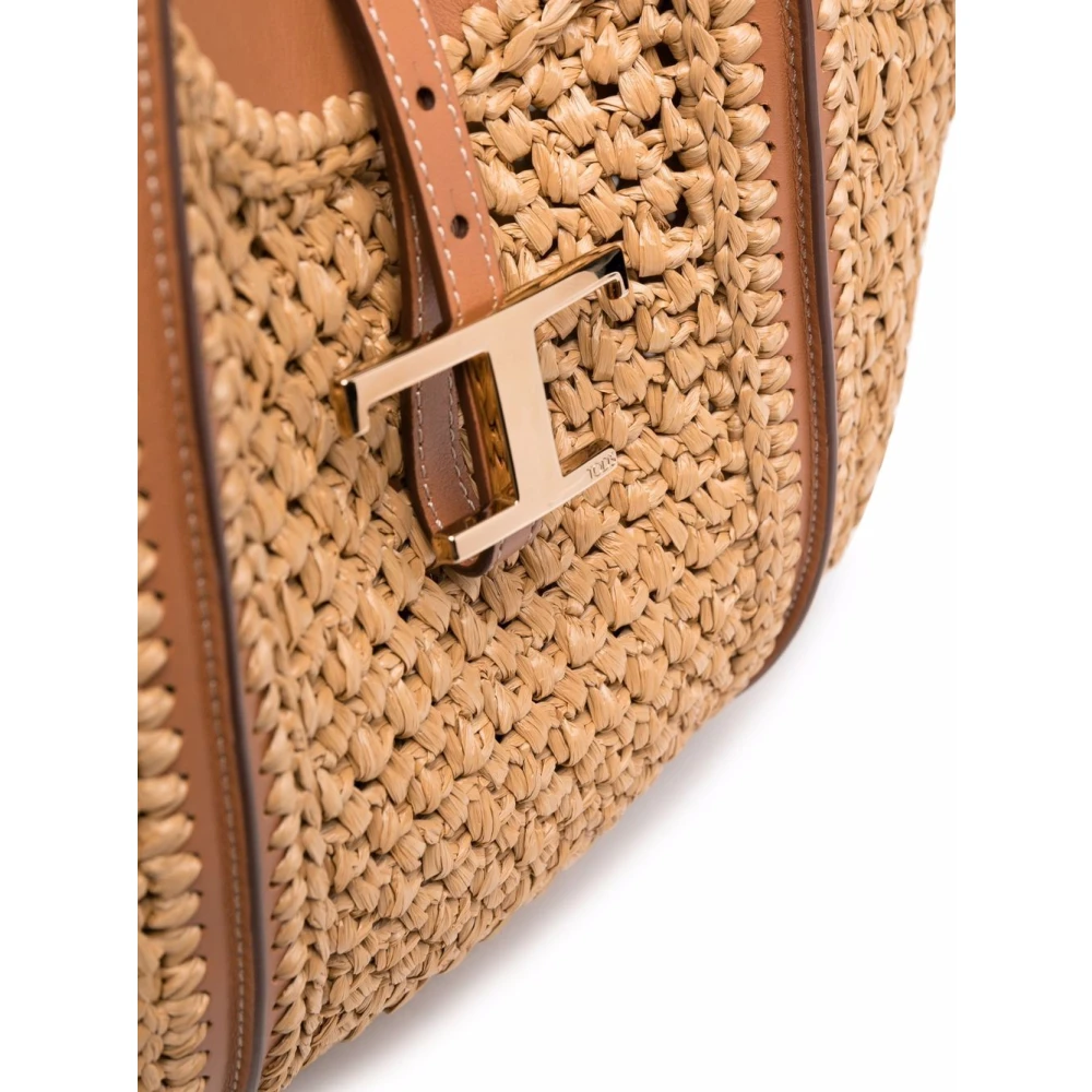 TOD'S Gehaakte Winkel Tassen Hanger Medium Beige Dames