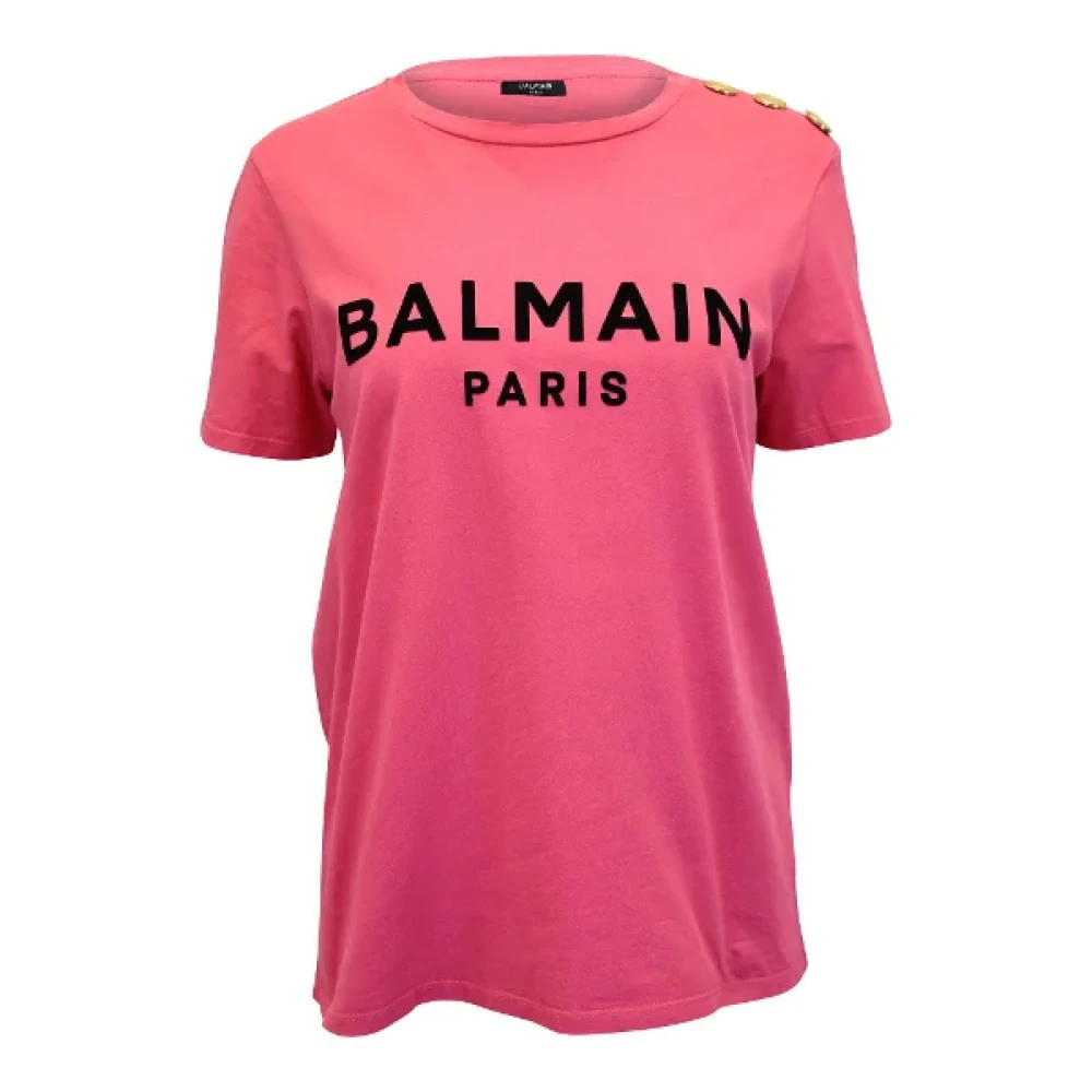 Balmain Pre-owned Cotton tops Pink Dames