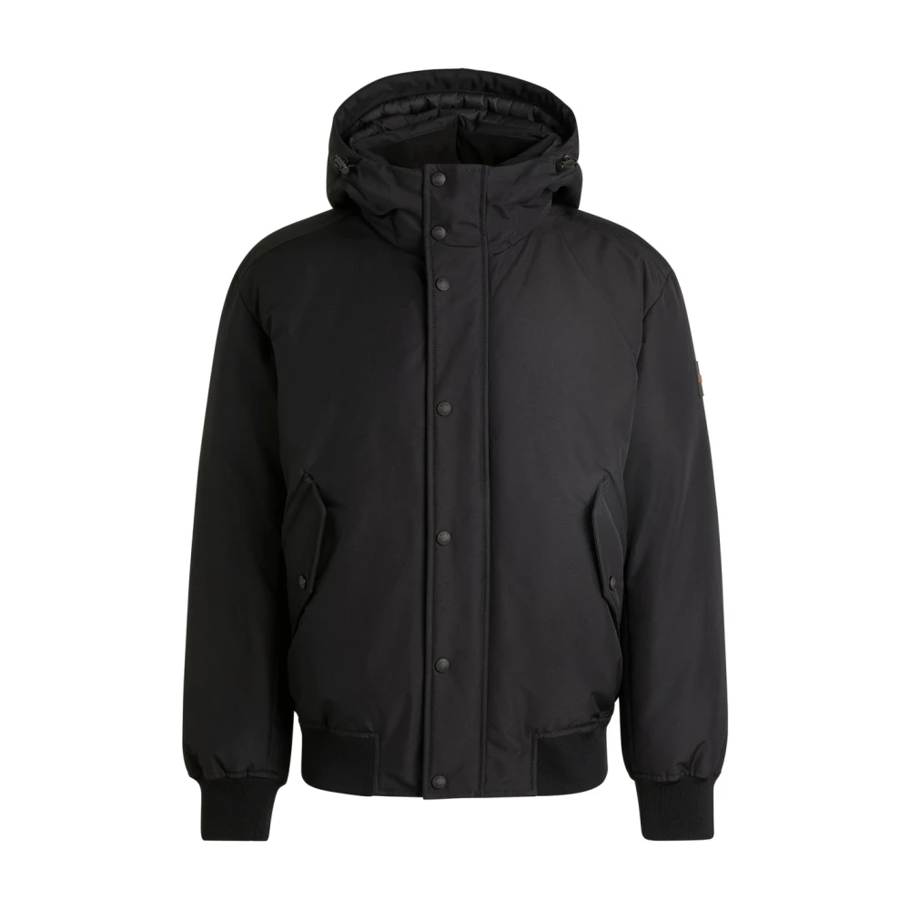 Hugo Boss Zwarte Casual Parka met Capuchon Black Heren