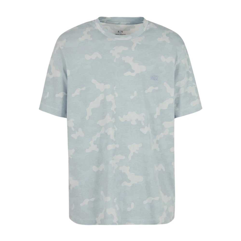 Armani Exchange Camouflage Katoenen Relaxed Fit T-shirt Blue Heren