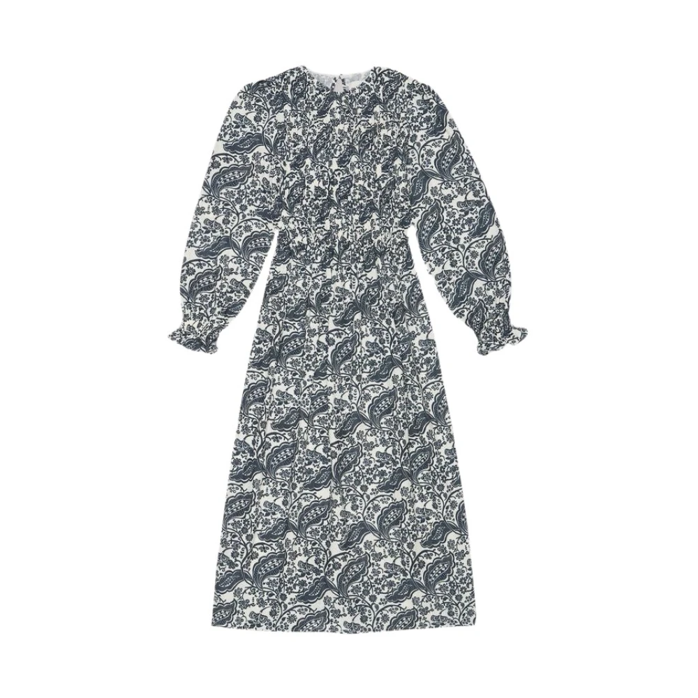 The New Society Majestic Paisley Jurk Blue Dames