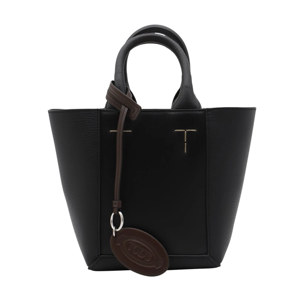 TOD'S Zwarte Leren Crossbody Tas Black Dames