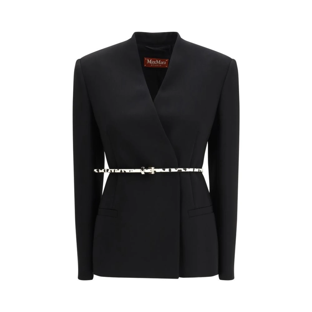 Max Mara Studio , Blazers, Female, Black, Xs, Blazers - Image 3