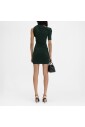 robe-mini-drapee-vert-fonce