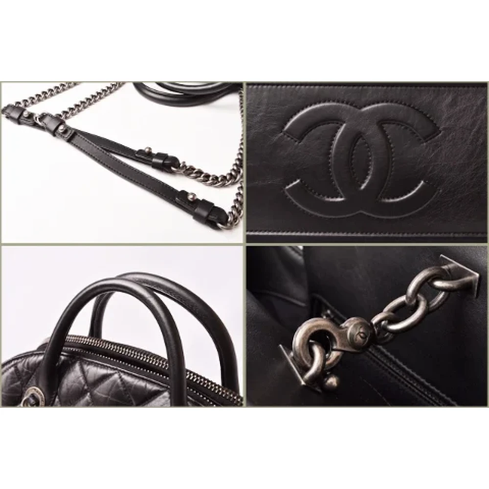 Chanel Vintage Pre-owned Leather totes Black Dames