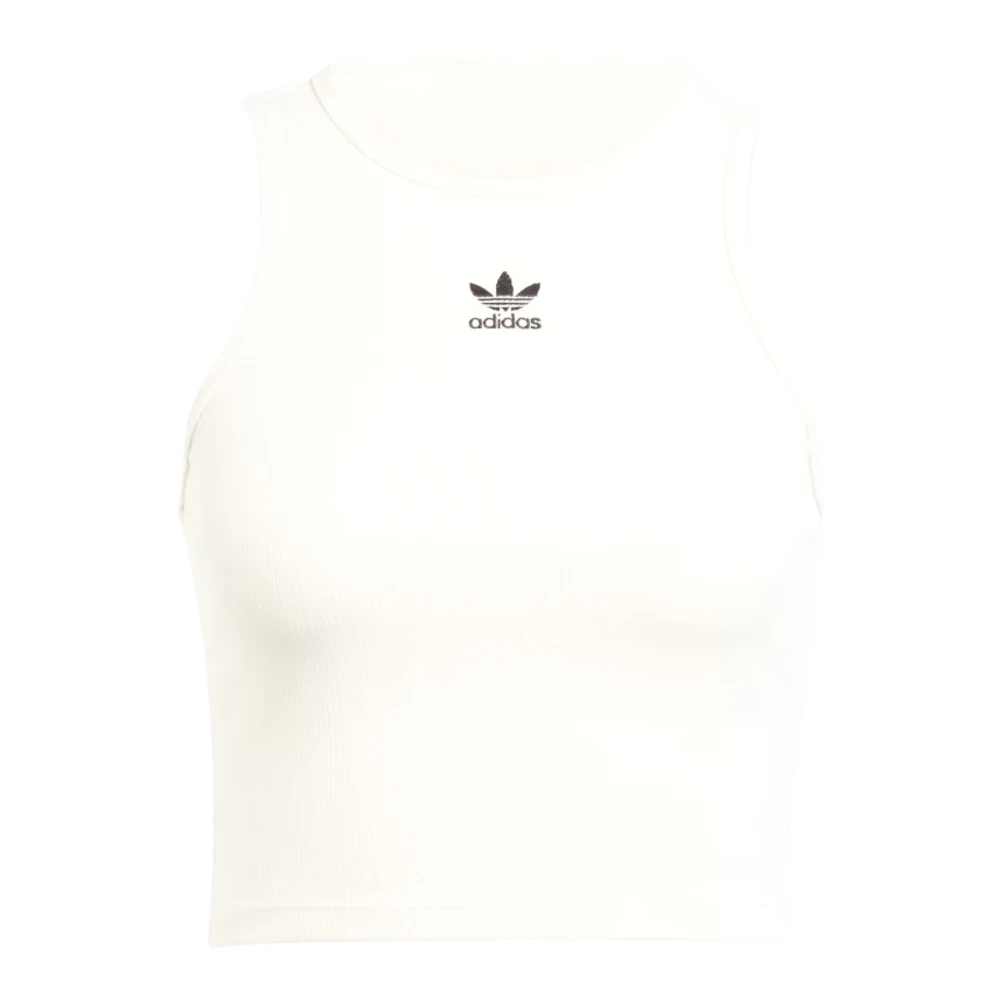 Adidas Originals Trendy Beige Geribbelde Dames Tanktop White Dames