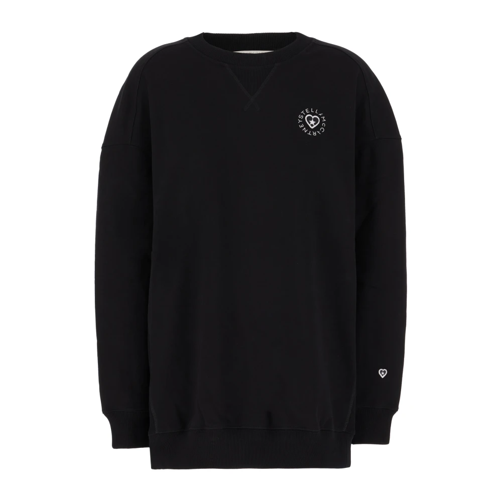 Stella Mccartney Women's Black Logo-Patch Cotton Sweatshirt - Sweatshirts - Xs - Sweatshirts & Hoodies