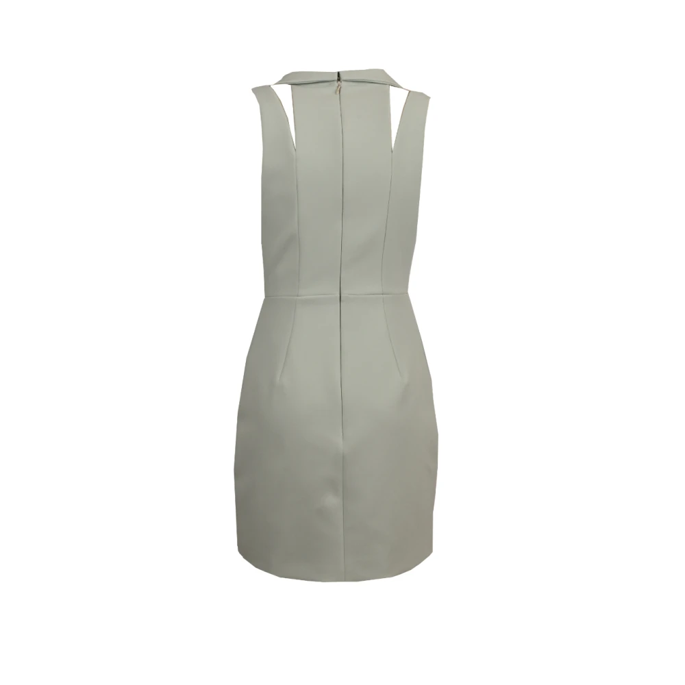 Elisabetta Franchi Stretch crêpe jurk met tule inzetstukken Blue Dames