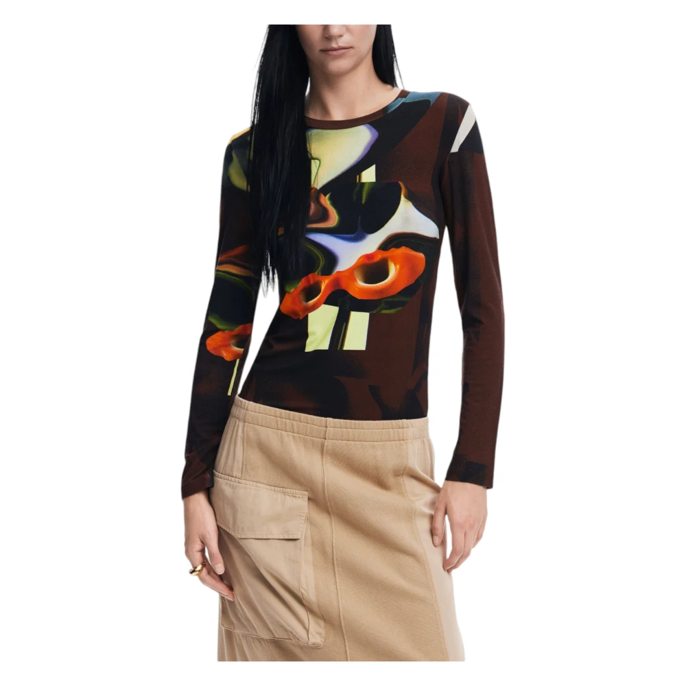 Desigual Herfst Winter Dames T-Shirts en Sweatshirts Brown Dames