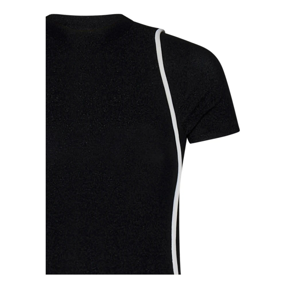 Ottolinger Zwarte Ribgebreide T-shirts en Polos Black Dames