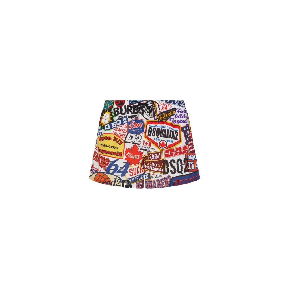 Dsquared2 Logo Print Swim Boxer Shorts Multicolor Heren