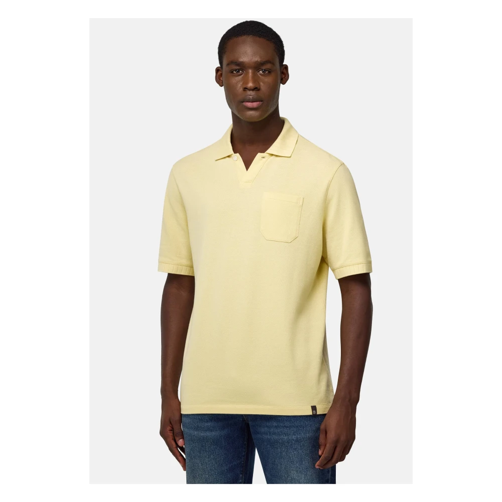 Boggi Milano Katoenen Piqué Poloshirt Beige Heren