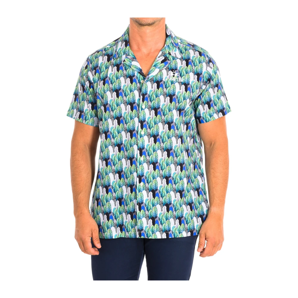 La Martina Men's Green Short Sleeve Shirts, L, Short Sleeve Shirt