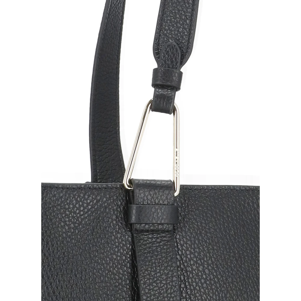 Coccinelle Zwarte Schoudertas van Leer Black Dames