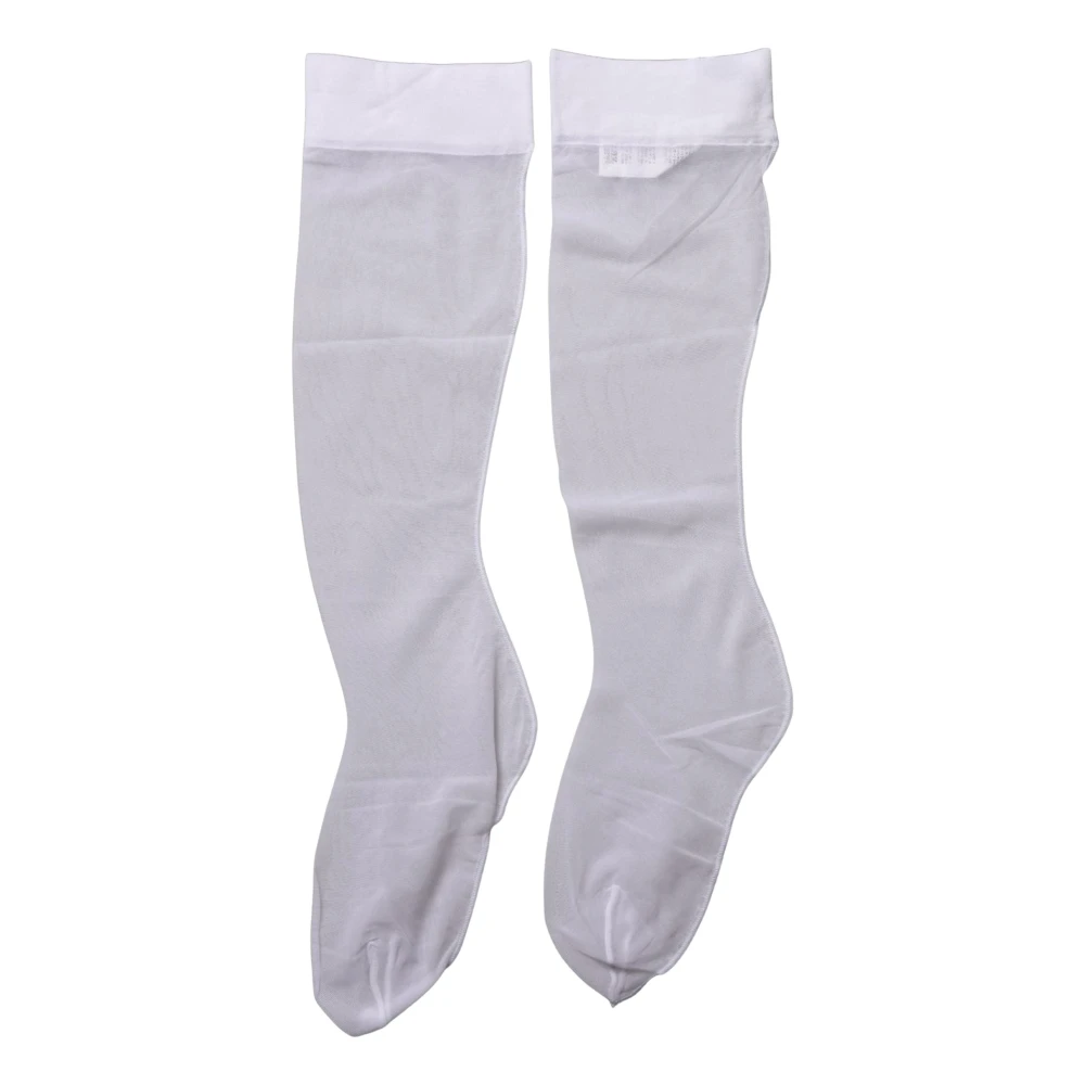 Dolce & Gabbana White Knee High Sheer Nylon Accessory Socks - Female - Socks - White - One Size - Underwear - Image 1