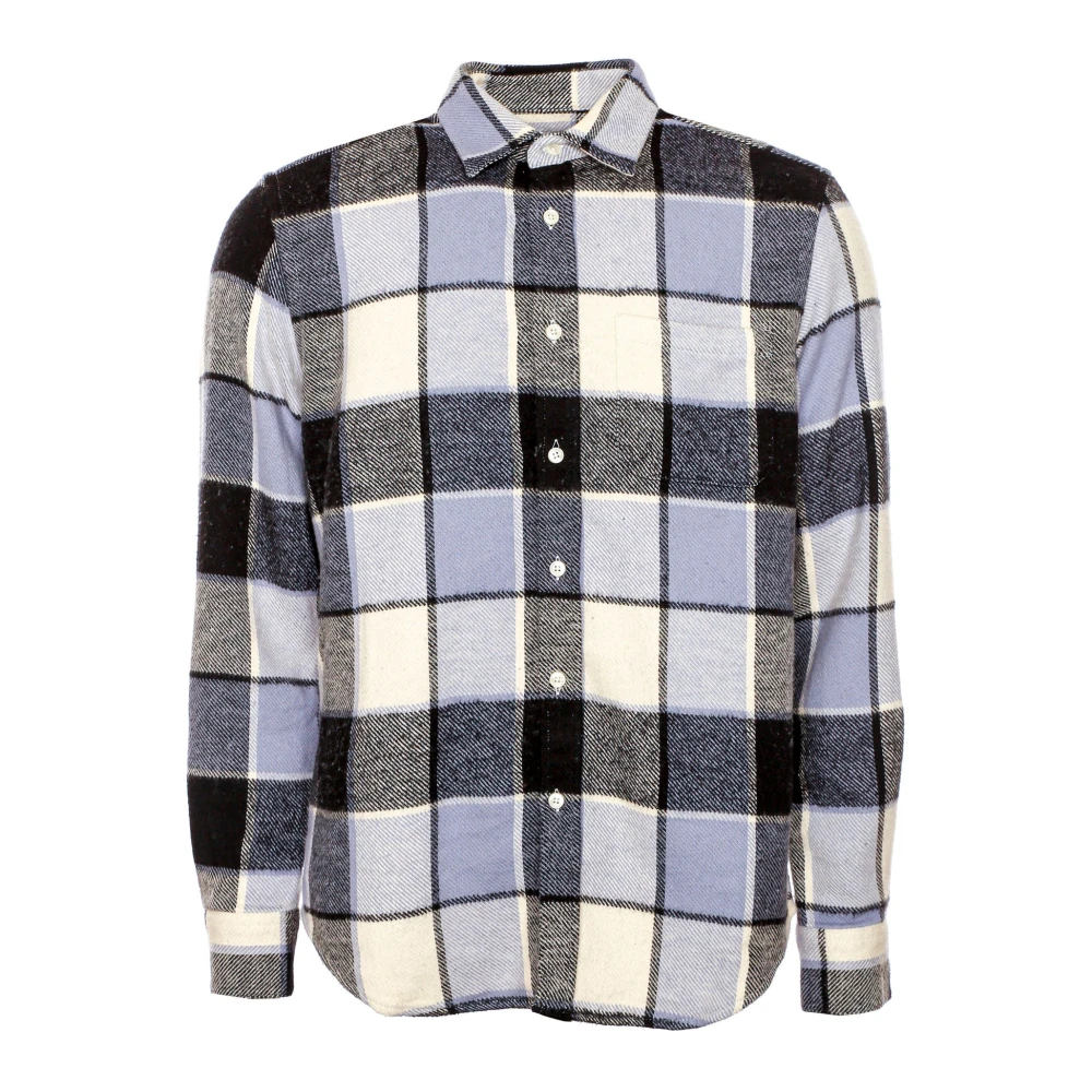 Portuguese Flannel Pastelblauw Flanellen Overhemd Ruit Multicolor Heren
