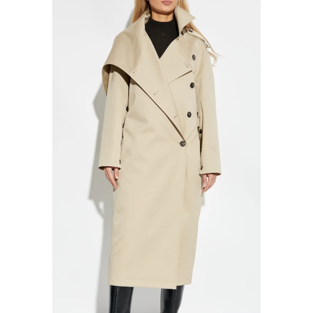 Courrèges Dubbelrijige trenchcoat Beige Dames
