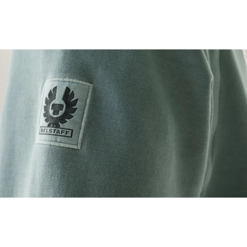 Belstaff Gibe Lichtgewicht Fleece Sweatshirt in Staal Groen Green Heren