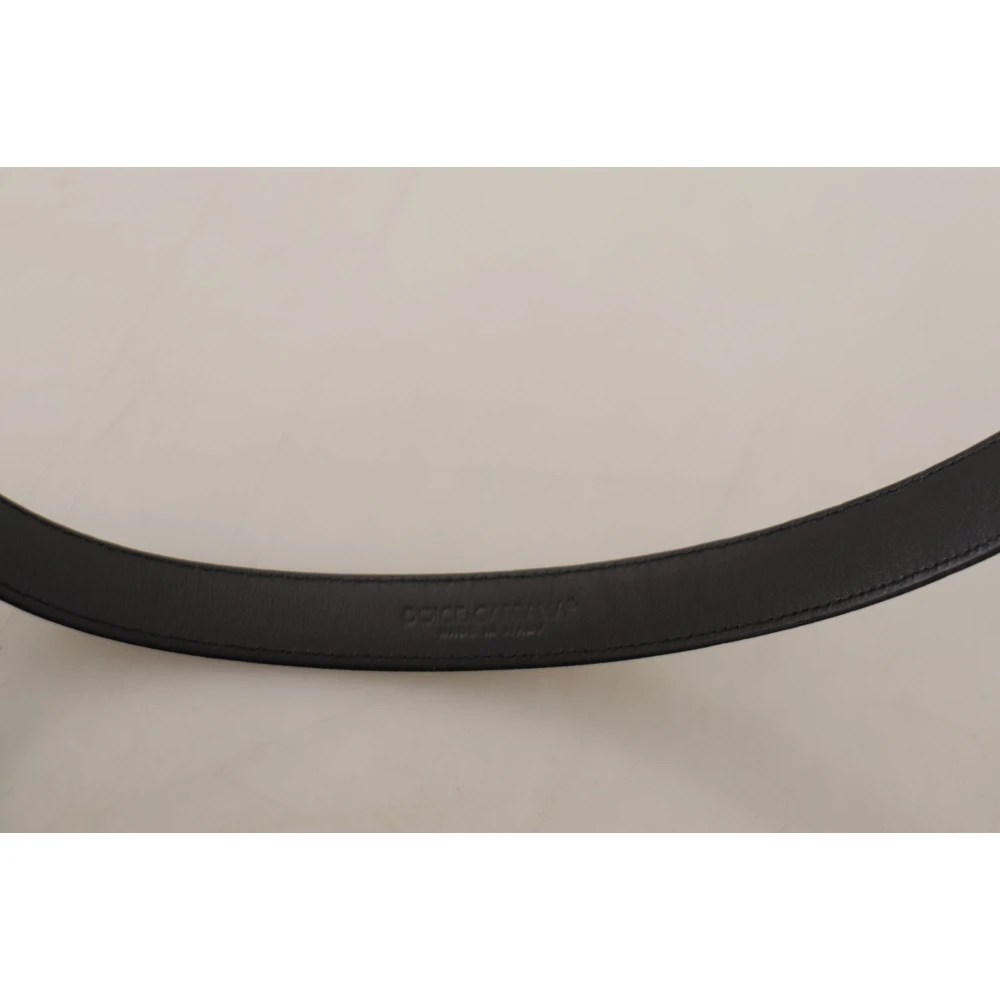 Dolce & Gabbana Luxe Zijden Leren Riem met Logogesp Black Heren