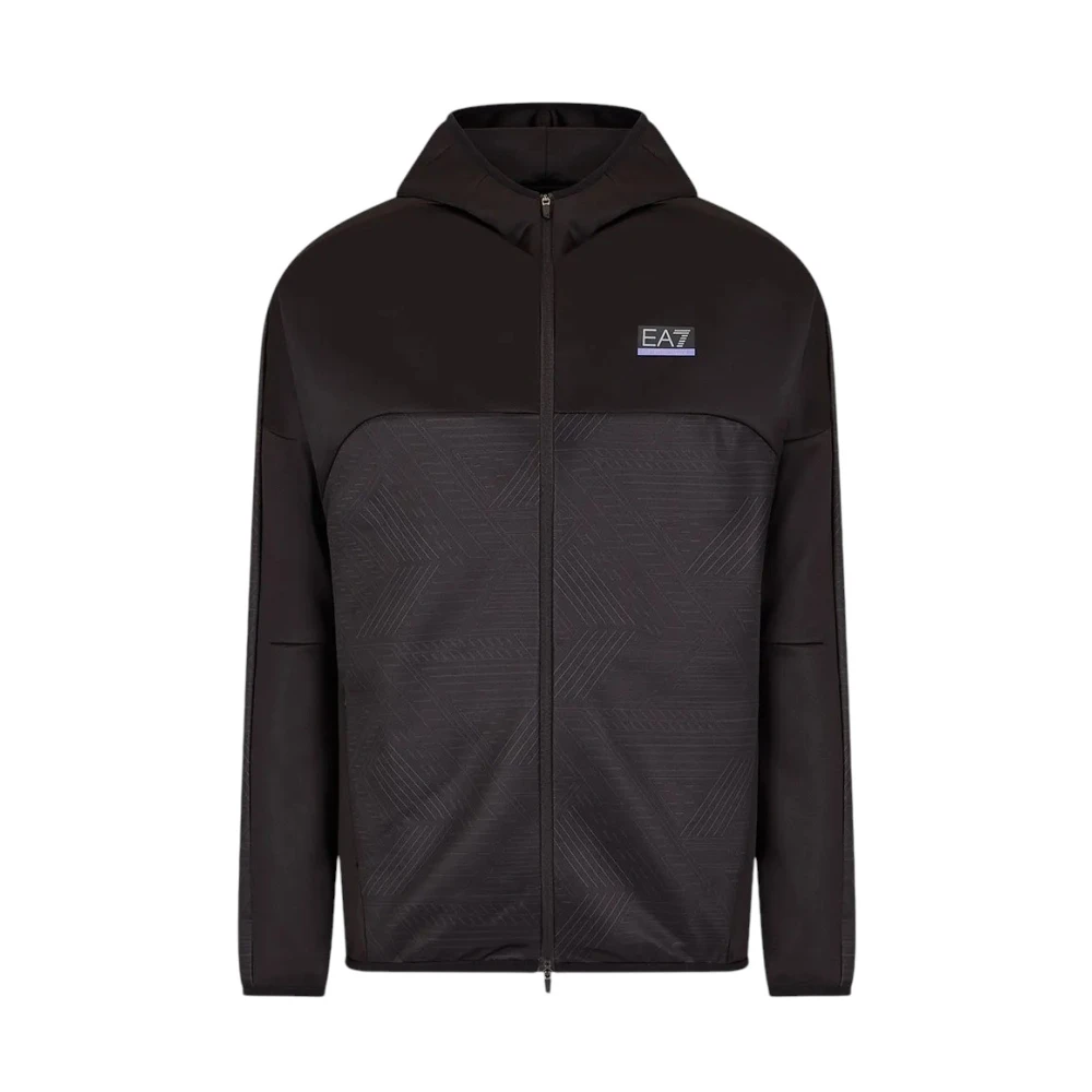 Emporio Armani Men's Black Zip-Throughs, L, Felpa