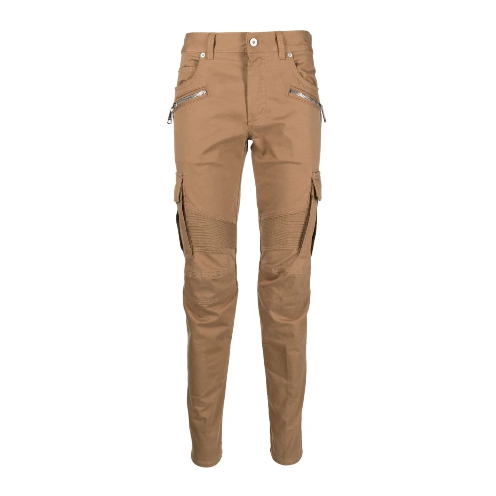 Balmain Beige Taupe Skinny Leg Trousers - Male - Slim-Fit Trousers - W31 - Trousers