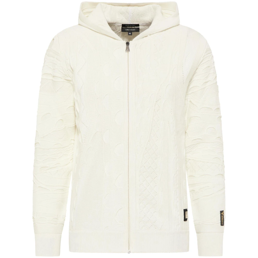 Carlo Colucci Men's Beige Unique Copello Hooded Cardigan