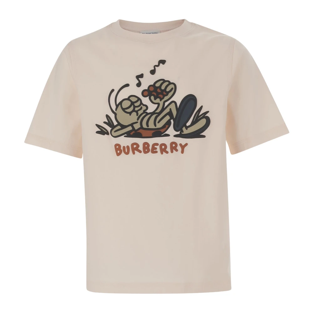 Burberry Bomull Nyckelpiga Grafisk Crew Neck T-shirt Beige, Pojke