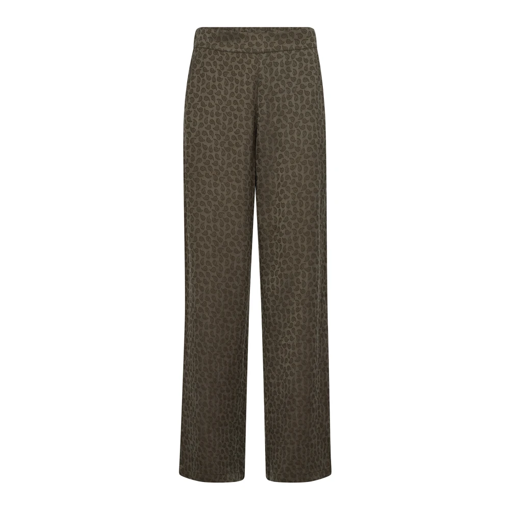 MOS MOSH Jacquard Wijde Broek Sea Turtle Green Dames