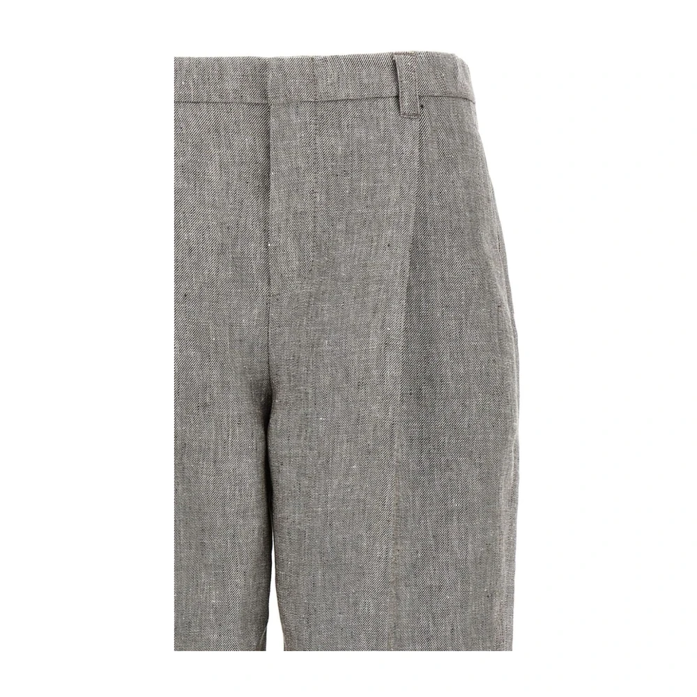 BRUNELLO CUCINELLI Bruin en witte cropped broek Brown Dames