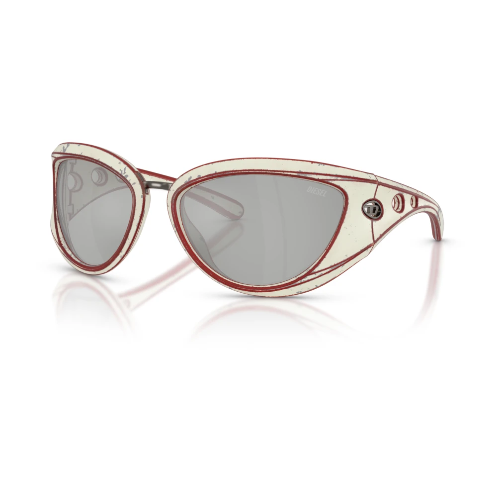 Diesel Unisex White Cat-Eye Sunglasses