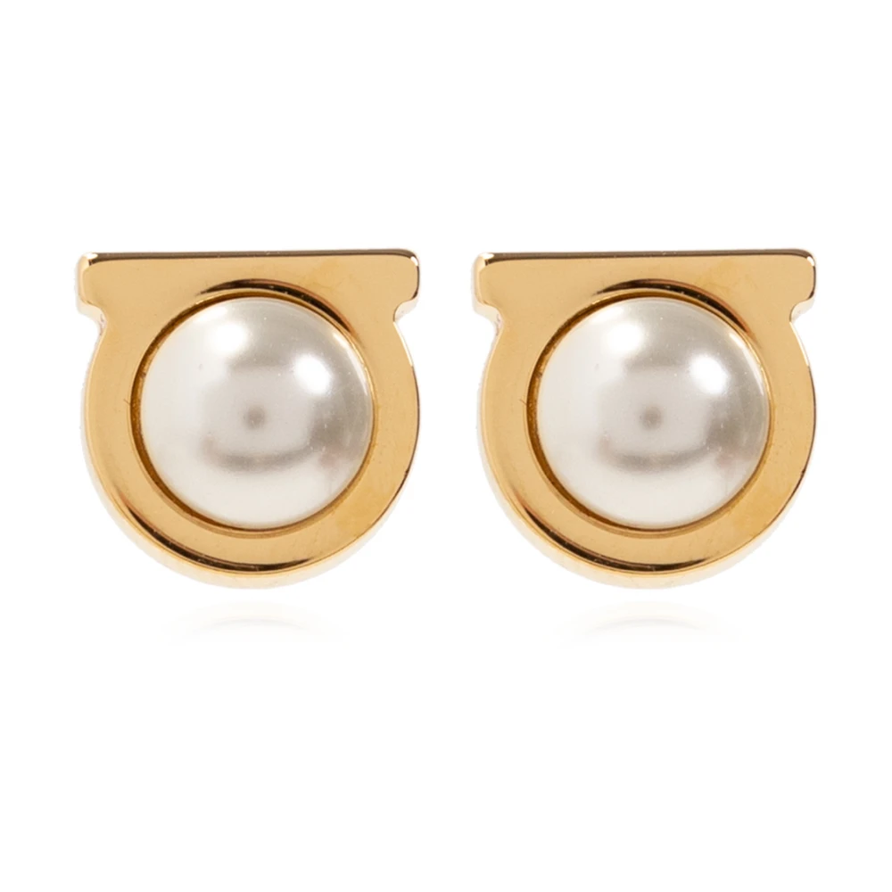 Salvatore Ferragamo Logo oorbellen Yellow Dames