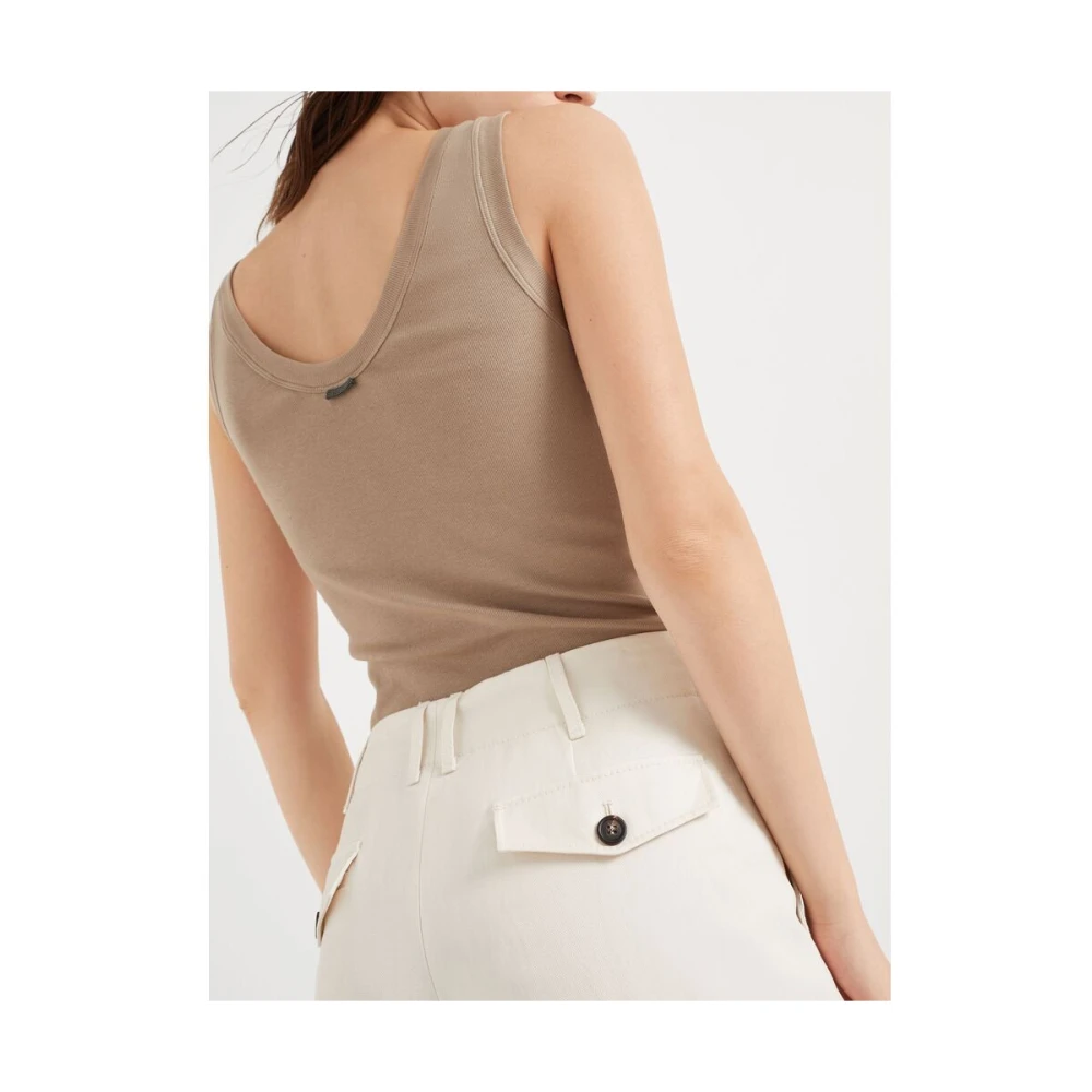 BRUNELLO CUCINELLI Witte Pantalon met Verborgen Rits White Dames
