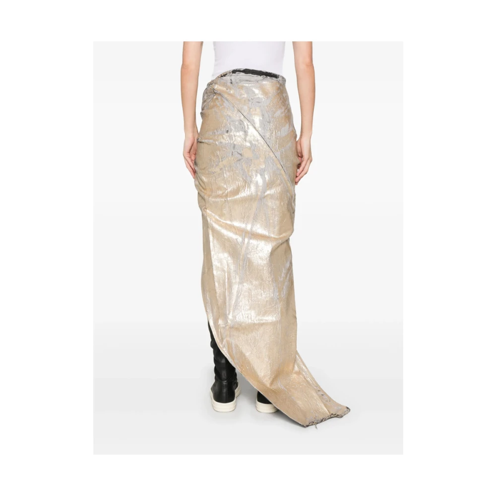 Rick Owens Donkere Schaduw Rok met Goudkleurige Details Yellow Dames