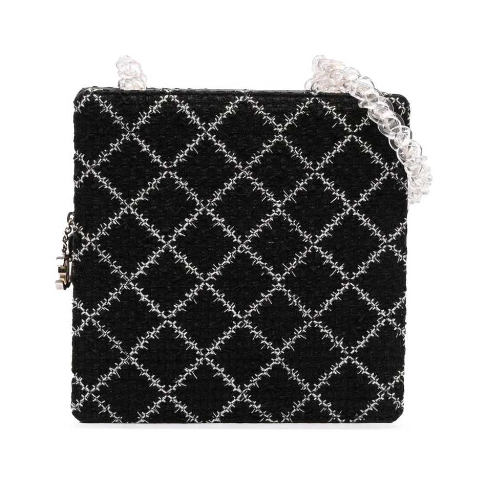 Chanel Vintage Women's Black Pre-Owned Structured Handle Bag
