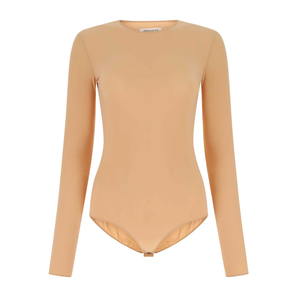 Maison Margiela Pink Stretch Nylon Bodysuit - Female - Full-Body - Beige - Xs - Tops