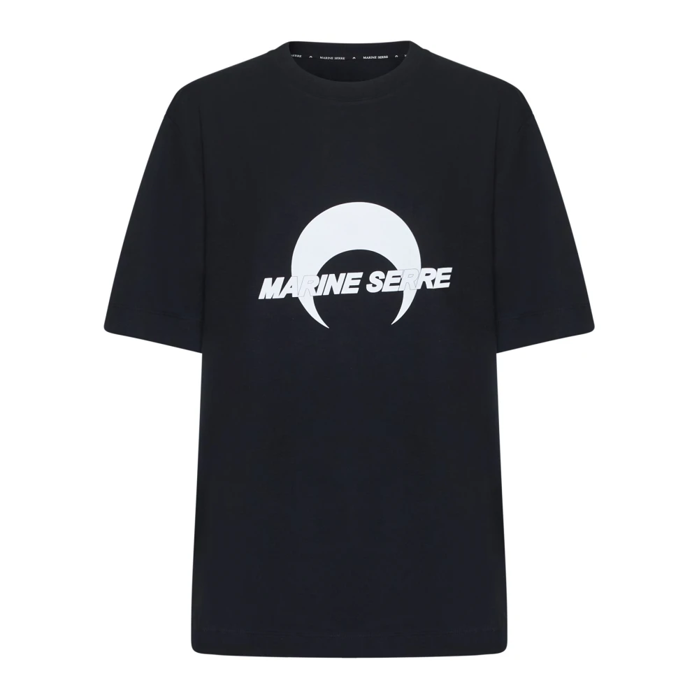 Marine Serre Zwarte T-shirts en Polos Black Dames