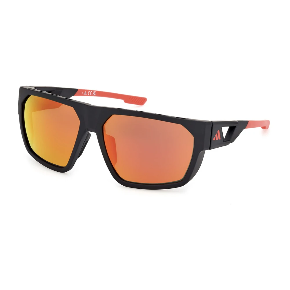 Adidas Black Sunglasses, Unisex, 61 Mm, Mirrored Matte Sunglasses