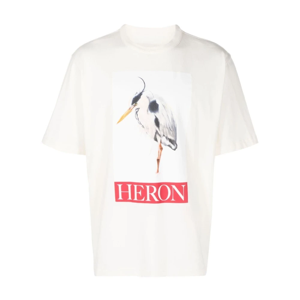 Heron Preston Vogel Geschilderd Tee Ivoor T-shirts en Polos Beige Heren