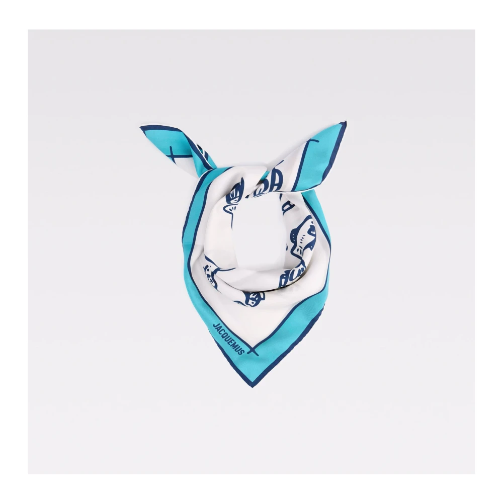 Jacquemus Blauwe Zijden Bandana Sjaal Blue Dames