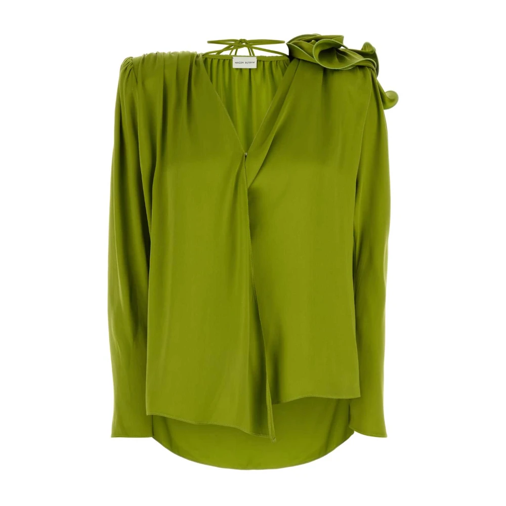 Magda Butrym Zijden Groene Blouse Green Dames