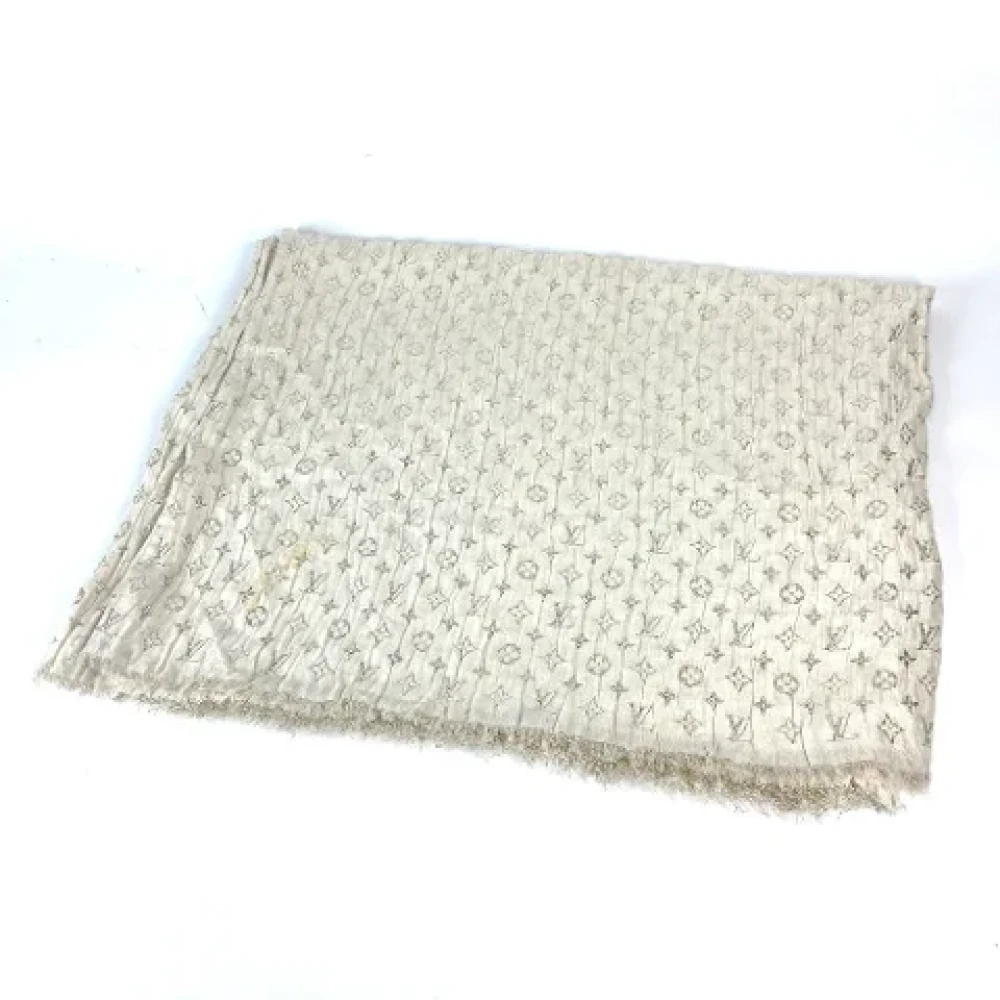 Louis Vuitton Vintage Pre-owned Silk scarves Beige Dames