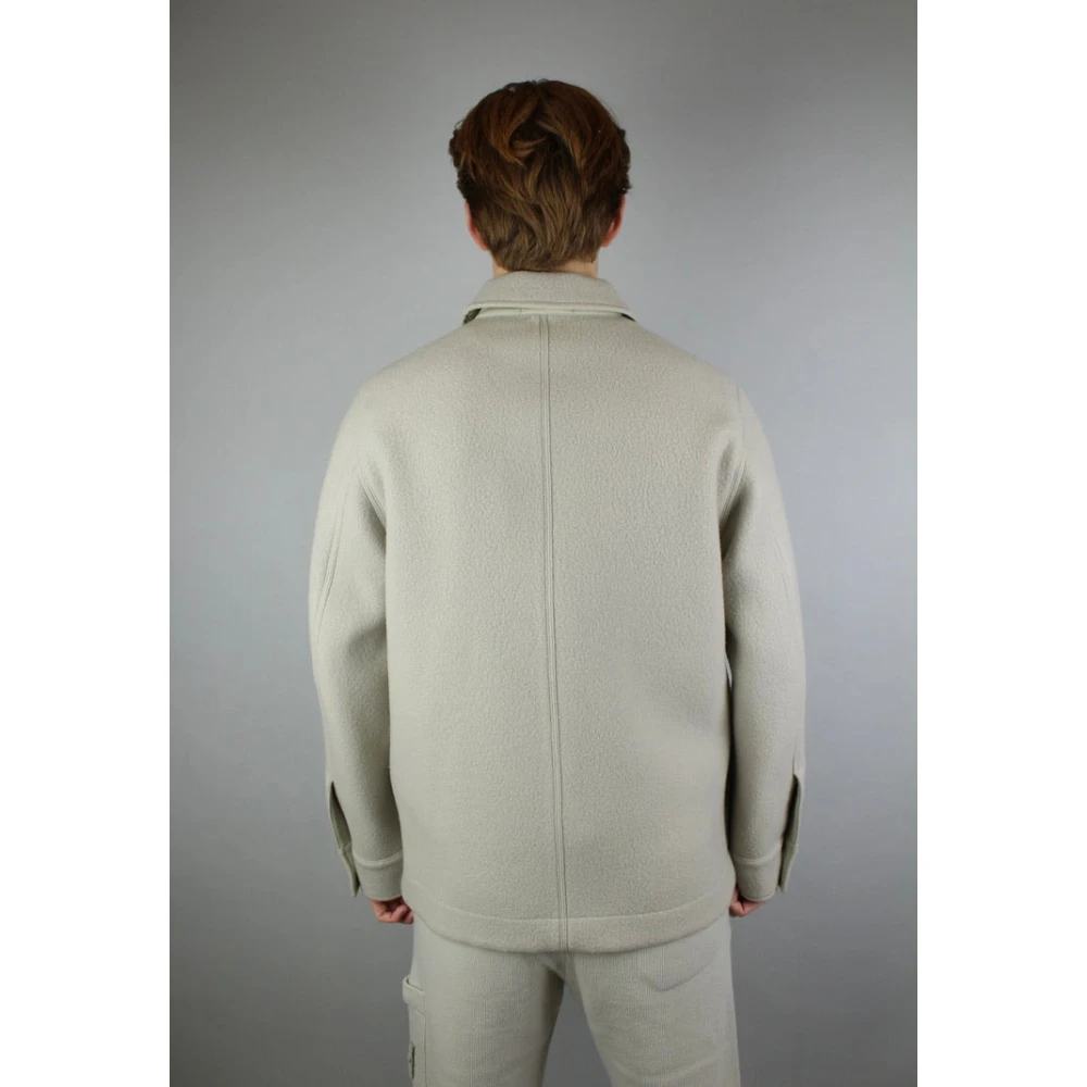 Stone Island Beige Melton Wool Ghost Jacket Beige Heren
