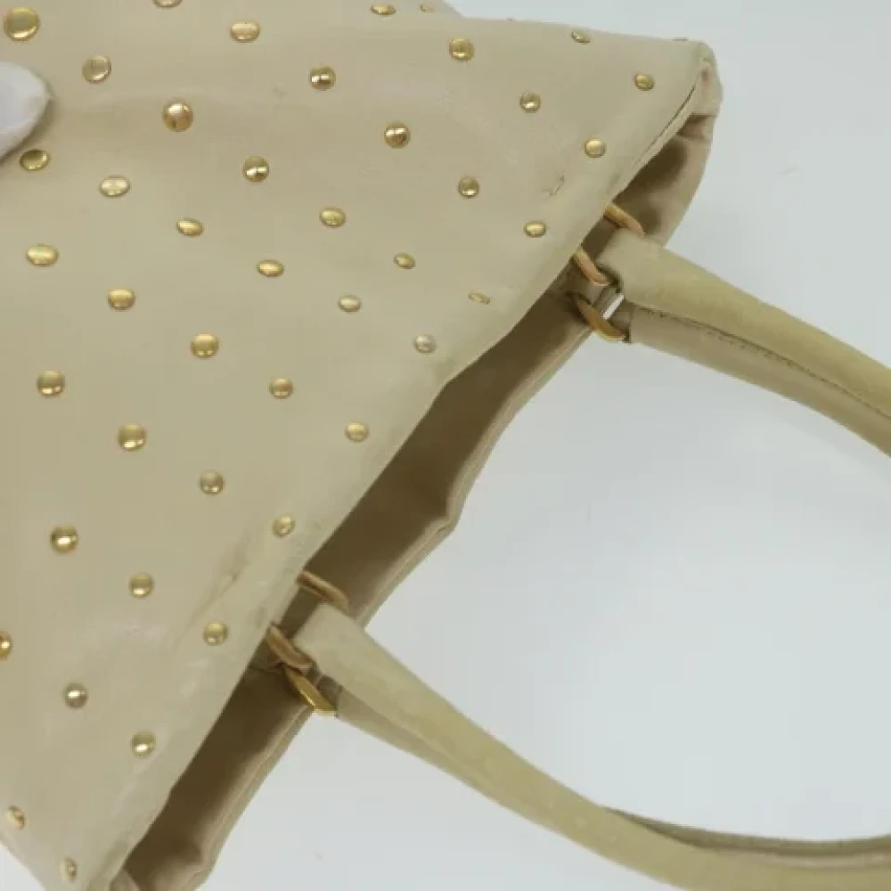 Prada Vintage Pre-owned Leather handbags Beige Dames