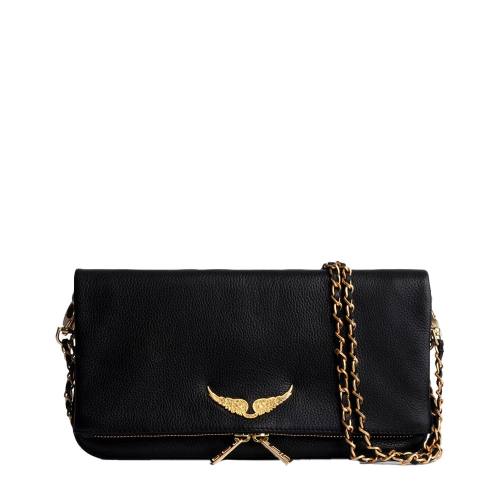 Zadig & Voltaire Rock Clutch met Afneembare Ketting Black Dames