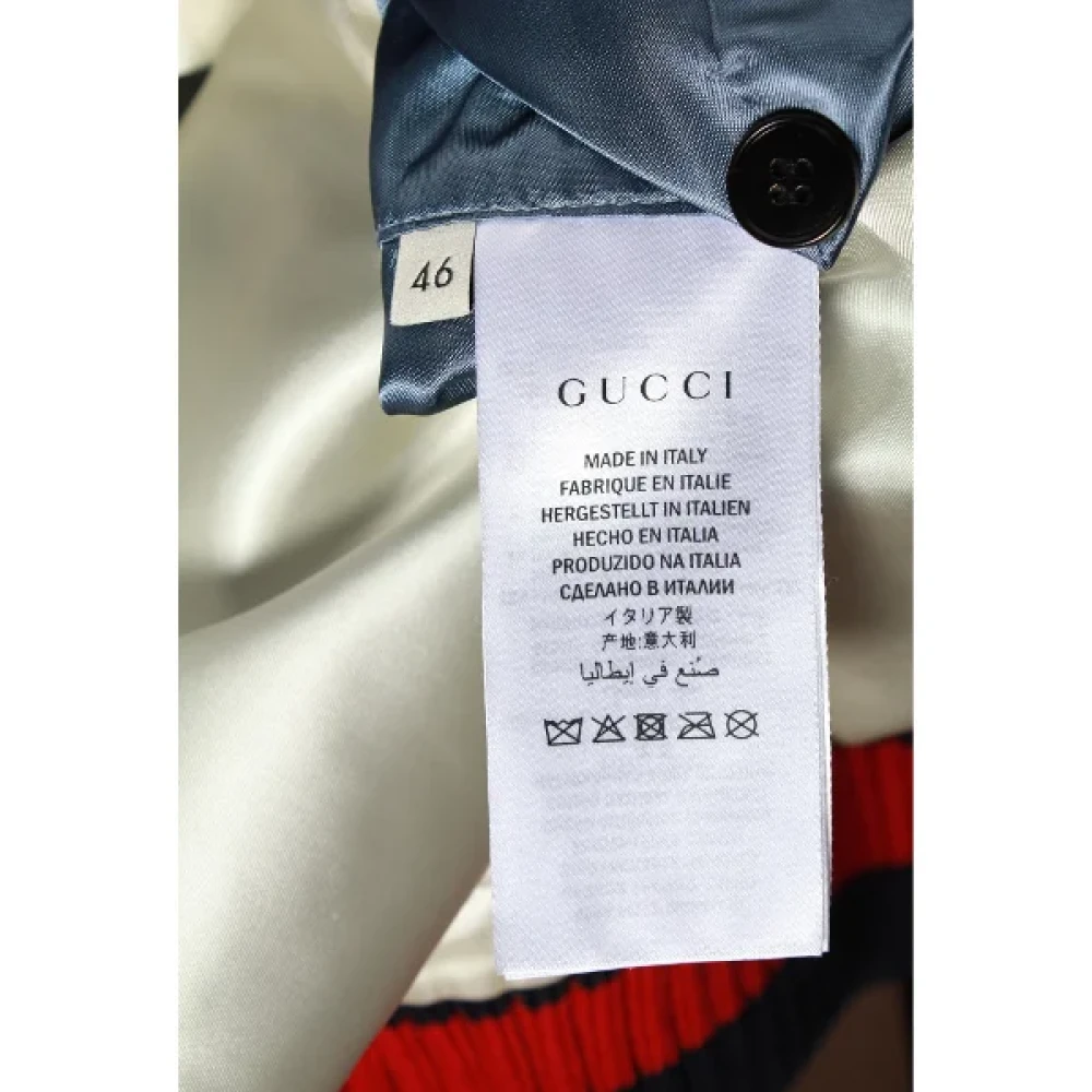 Gucci Vintage Pre-owned Leather outerwear Blue Dames