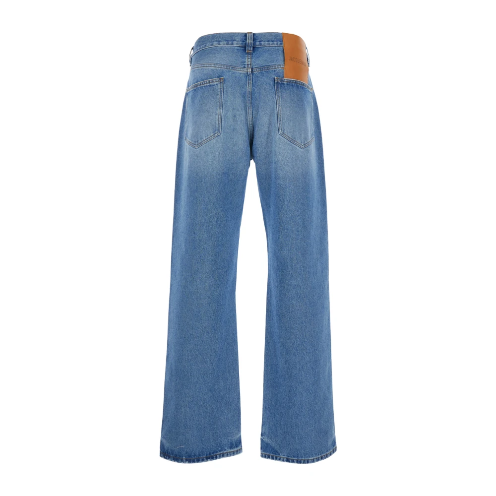 Jacquemus Blauwe Denim Straight Jeans Blue Heren