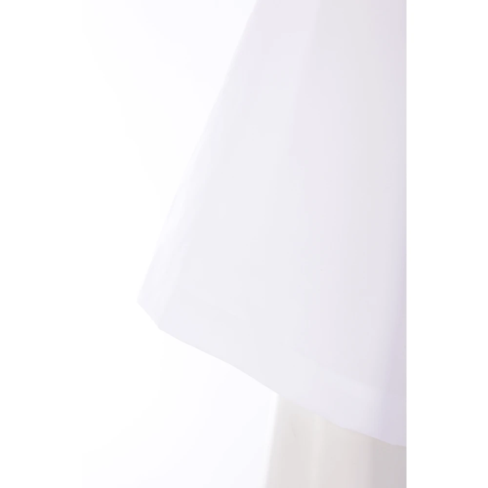 Comme des Garçons Korte Mouw Poplin Logo Geborduurd Overhemd White Heren